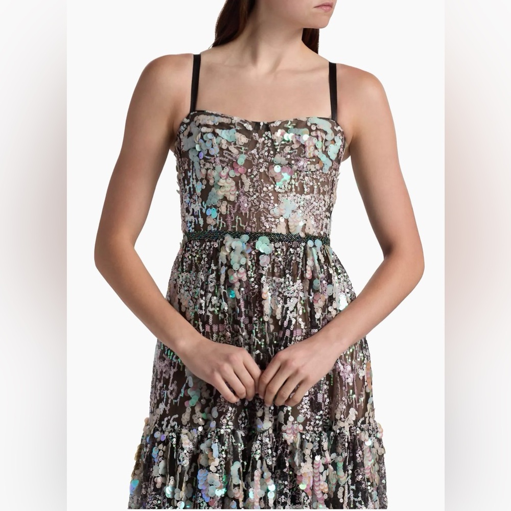 NWOT Bronx and Banco Midnight Embroidered A-Line Gown - Picture 9 of 16